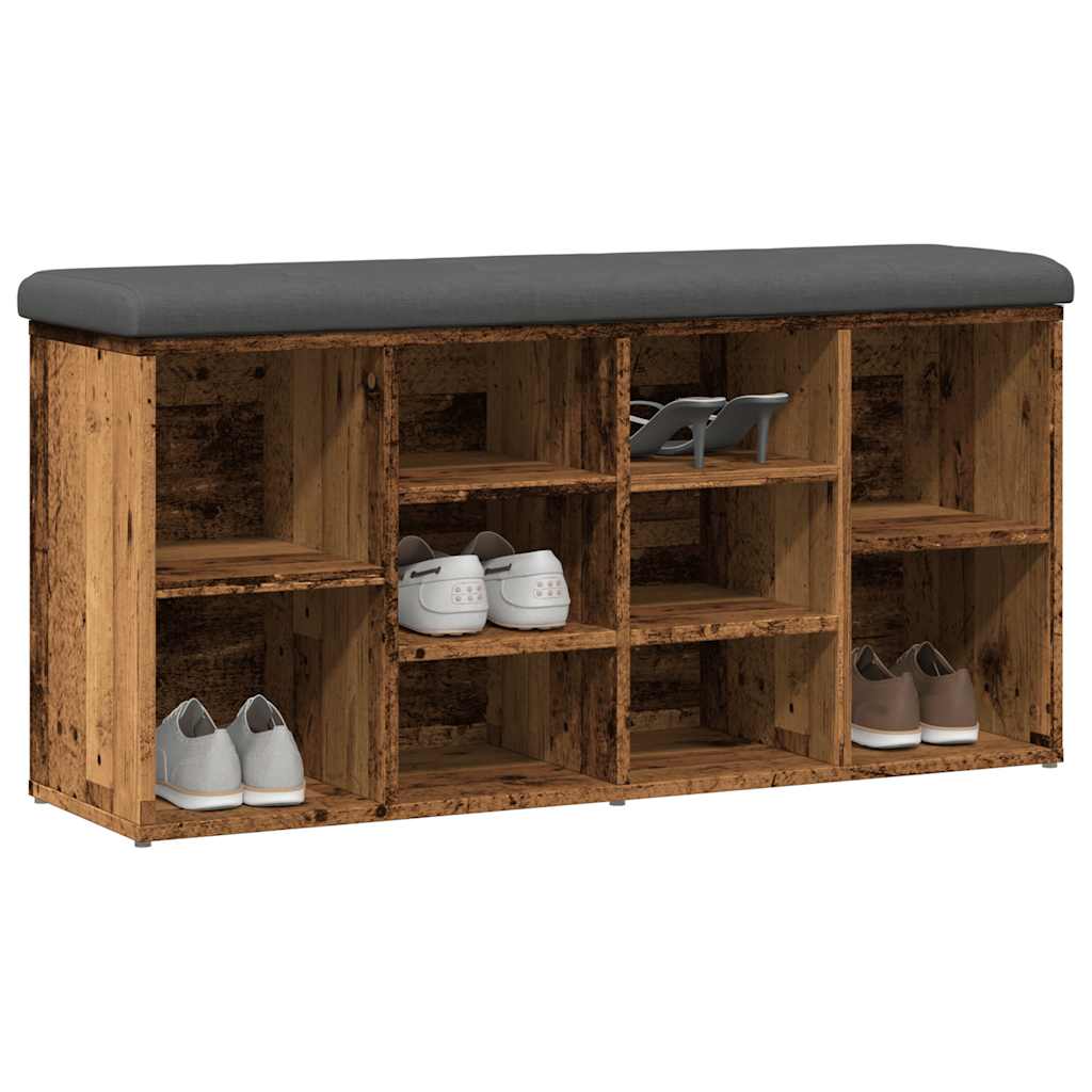vidaXL Kenkäteline vanha puu 102x32x50 cm tekninen puu