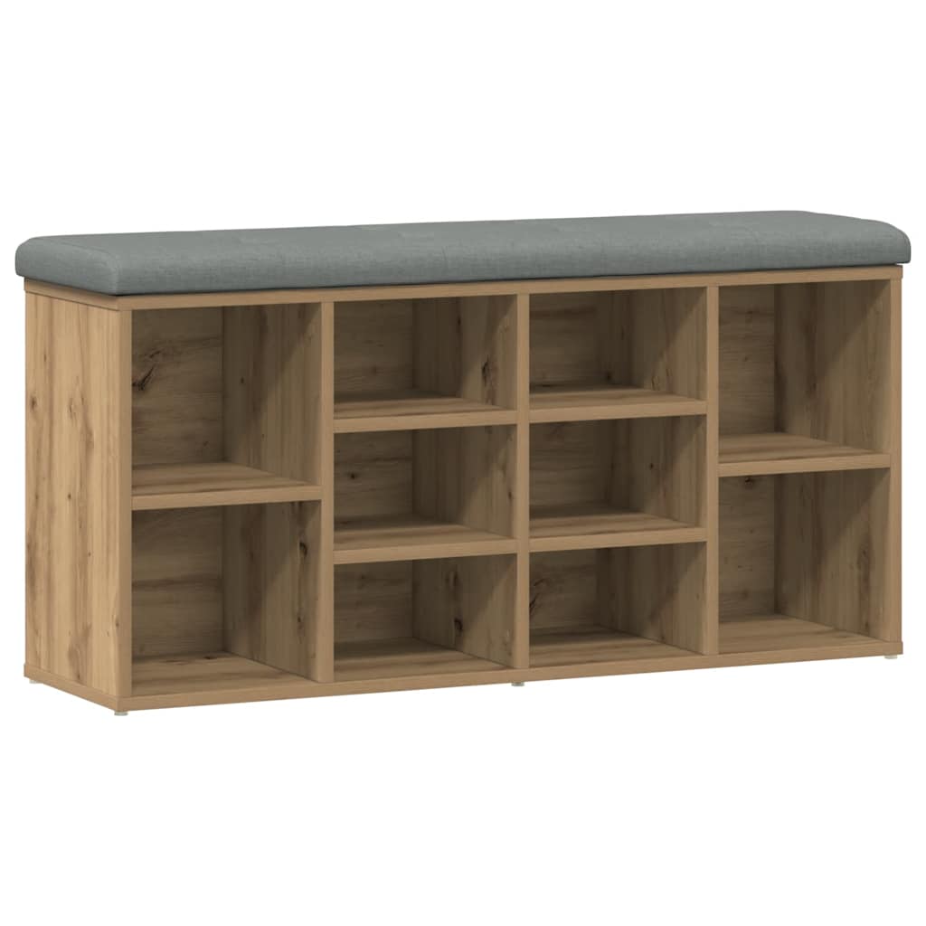 vidaXL Lavice s botníkem dub artisan 102x32x50 cm Engineered Wood