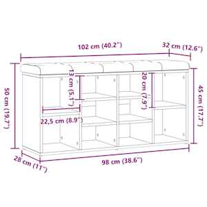 Lavice s botníkem dub artisan 102x32x50 cm Engineered Wood - obrázek 8