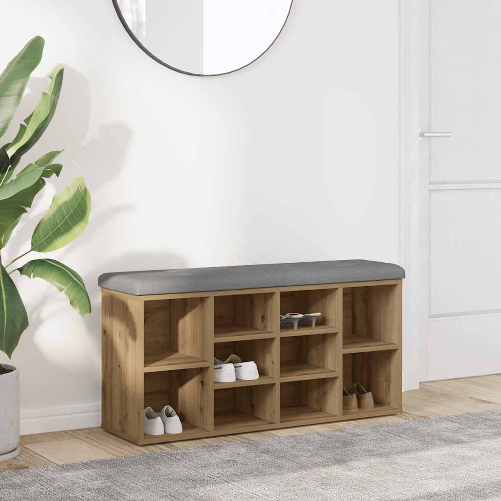 vidaXL Schuhbank Artisan-Eiche 82x32x45,5 cm Holzwerkstoff