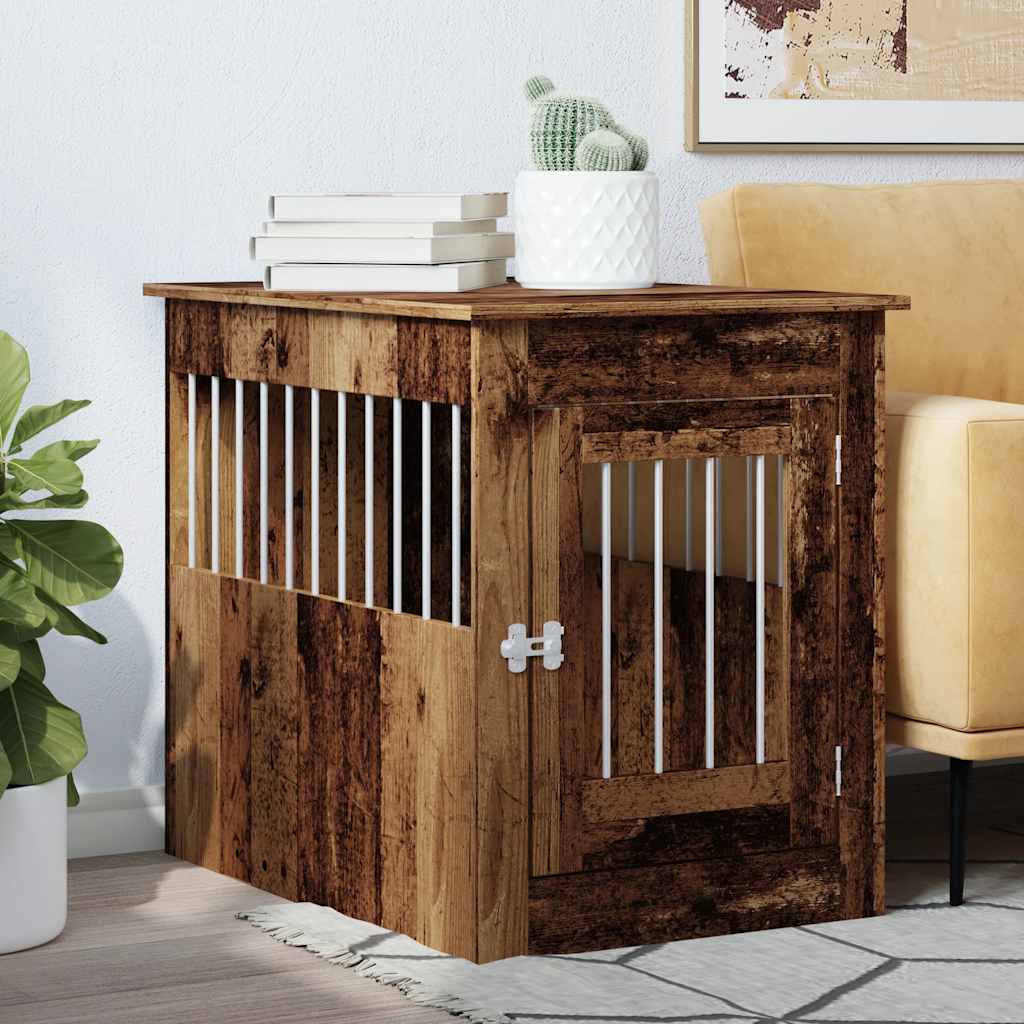 vidaXL Nábytok do prepravky pre psa Old Wood 55x80x68 cm