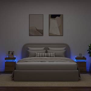 Noční stolky s LED 2 ks dub artisan 35x39x55cm kompozitní dřevo - obrázek 4