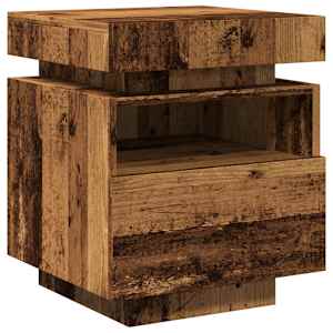 Noční stolek s LED osvětlením old wood 40 x 39 x 48,5 cm - obrázek 3