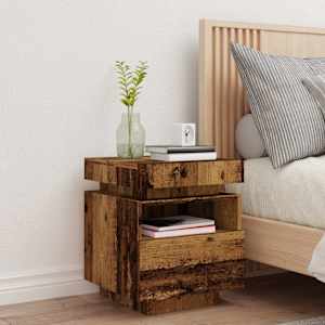 Noční stolek s LED osvětlením old wood 40 x 39 x 48,5 cm - obrázek 4