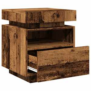 Noční stolek s LED osvětlením old wood 40 x 39 x 48,5 cm - obrázek 9