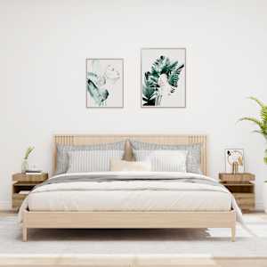 Nočna omarica z LED lučkami 2 kosa artisan hrast 40x39x48,5 cm