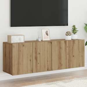 TV skříňky nástěnné 2 ks dub artisan 60 x 30 x 41 cm - obrázek 1