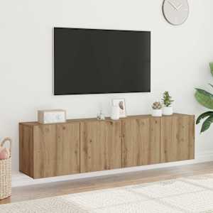 Stenske TV omarice 2 kosa artisan hrast 80x30x41 cm