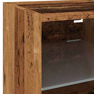 Nástěnná TV skříňka s LED osvětlením starého dřeva 30x28,5x30cm - obrázek 11