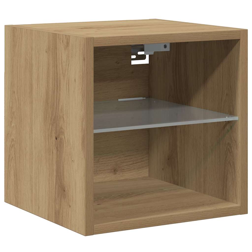 Thumbnail - vidaXL TV-Wandschrank mit LED-Leuchten Artisan-Eiche 30x28,5x30cm