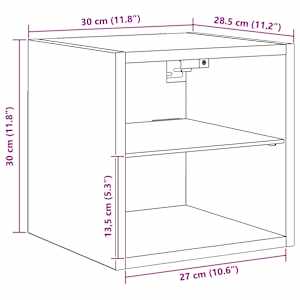 Nástěnná TV skříňka s LED osvětlením dub artisan 30x28,5x30 cm - obrázek 15