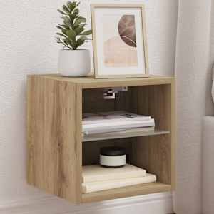 Nástěnná TV skříňka s LED osvětlením dub artisan 30x28,5x30 cm - obrázek 1