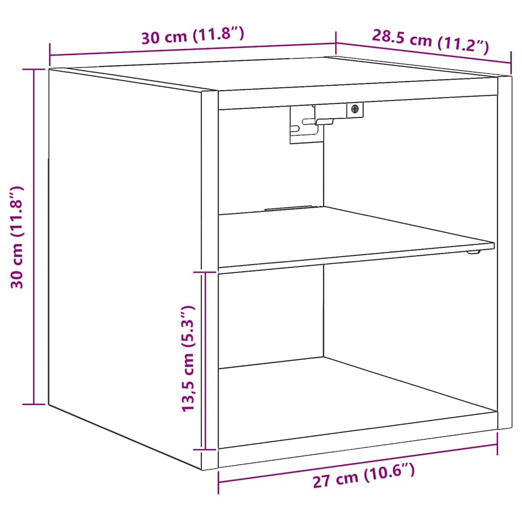 Nástěnné TV skříňky s LED 2 ks dub artisan 30 x 28,5 x 30 cm - obrázek 14