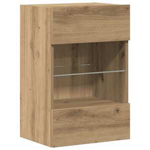 Nástěnné skříňky s LED osvětlením pro TV 2 ks dub artisan 40 x 30 x 60,5 cm - obrázek 5
