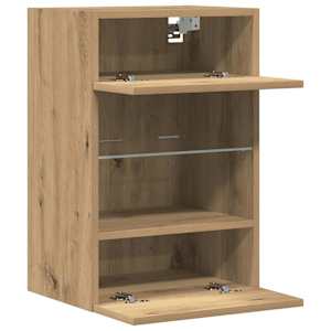 Nástěnné skříňky s LED osvětlením pro TV 2 ks dub artisan 40 x 30 x 60,5 cm - obrázek 6