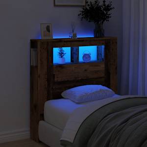 Čelo postele s LED old wood 100x18,5x103,5 cm kompozitní dřevo - obrázek 1