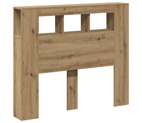 vidaXL Cabeceira com luzes LED derivados de madeira carvalho artisiano