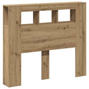 vidaXL Cabeceira com luzes LED derivados de madeira carvalho artisiano