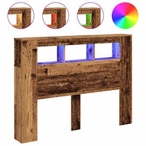 Čelo postele s LED old wood 140x18,5x103,5 cm kompozitní dřevo - obrázek 2