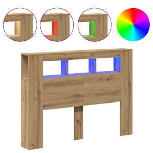 Čelo postele LED dub artisan 140x18,5x103,5 cm kompozitní dřevo - obrázek 2