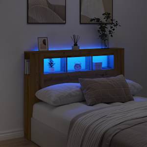 Čelo postele LED dub artisan 140x18,5x103,5 cm kompozitní dřevo - obrázek 4