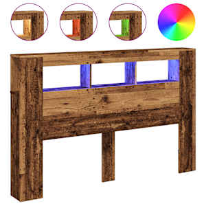 Čelo postele s LED old wood 160x18,5x103,5 cm kompozitní dřevo - obrázek 2