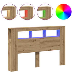 Čelo postele LED dub artisan 160x18,5x103,5 cm kompozitní dřevo - obrázek 2