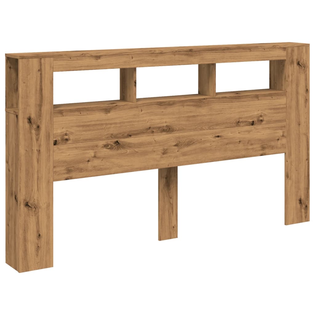 vidaXL Hoofdeinde met LED 180x18,5x103,5 cm hout artisanaal eikenkleur afbeelding
