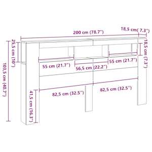 Čelo postele LED dub artisan 200x18,5x103,5 cm kompozitní dřevo - obrázek 12