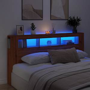 Čelo postele LED dub artisan 200x18,5x103,5 cm kompozitní dřevo - obrázek 4