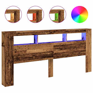 Čelo postele s LED old wood 220x18,5x103,5 cm kompozitní dřevo - obrázek 2