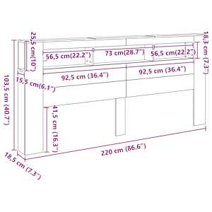 Čelo postele LED dub artisan 220x18,5x103,5 cm kompozitní dřevo - obrázek 11