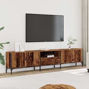 TV skříňka se zásuvkou old wood 200x25x44 cm kompozitní dřevo - obrázek 1