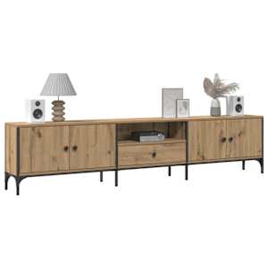TV skříňka se zásuvkou dub artisan 200x25x44cm kompozitní dřevo - obrázek 3