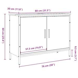 Skříňka pod umyvadlo old wood 80 x 30 x 60 cm kompozitní dřevo - obrázek 13
