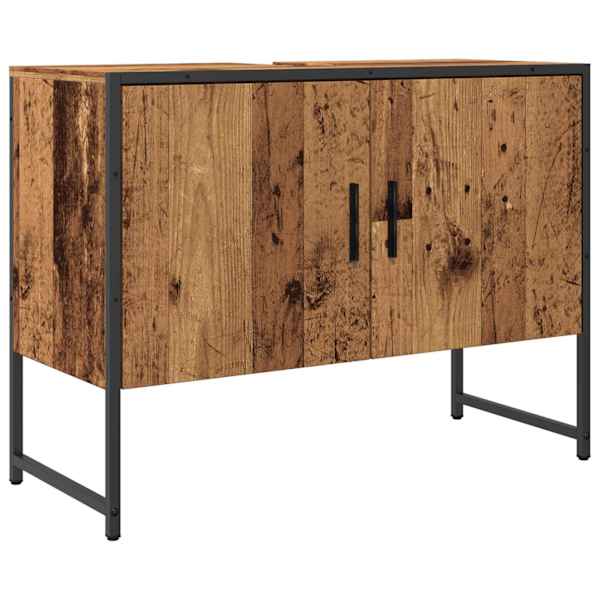 vidaXL vannitoa valamukapp, vana puit, 80 x 33 x 60 cm, tehispuit