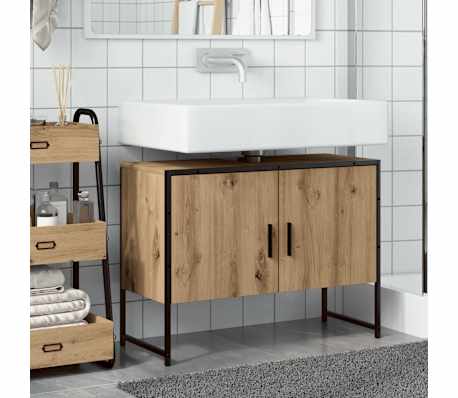 vidaXL Bathroom Sink Cabinet Artisan Oak 80x33x60 cm Engineered Wood