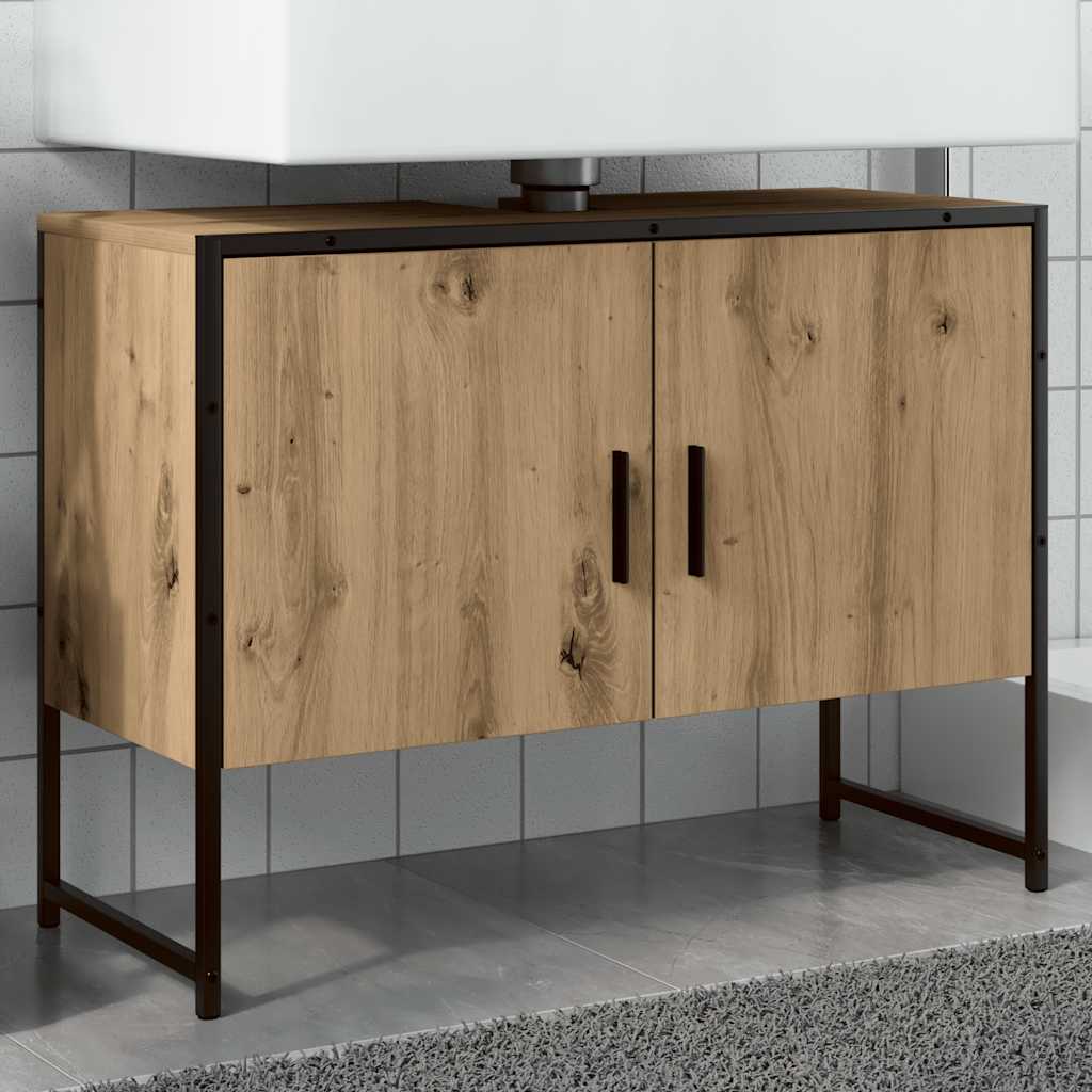 vidaXL Dulap chiuvetă baie stejar artizanal 80x33x60 cm lemn prelucrat