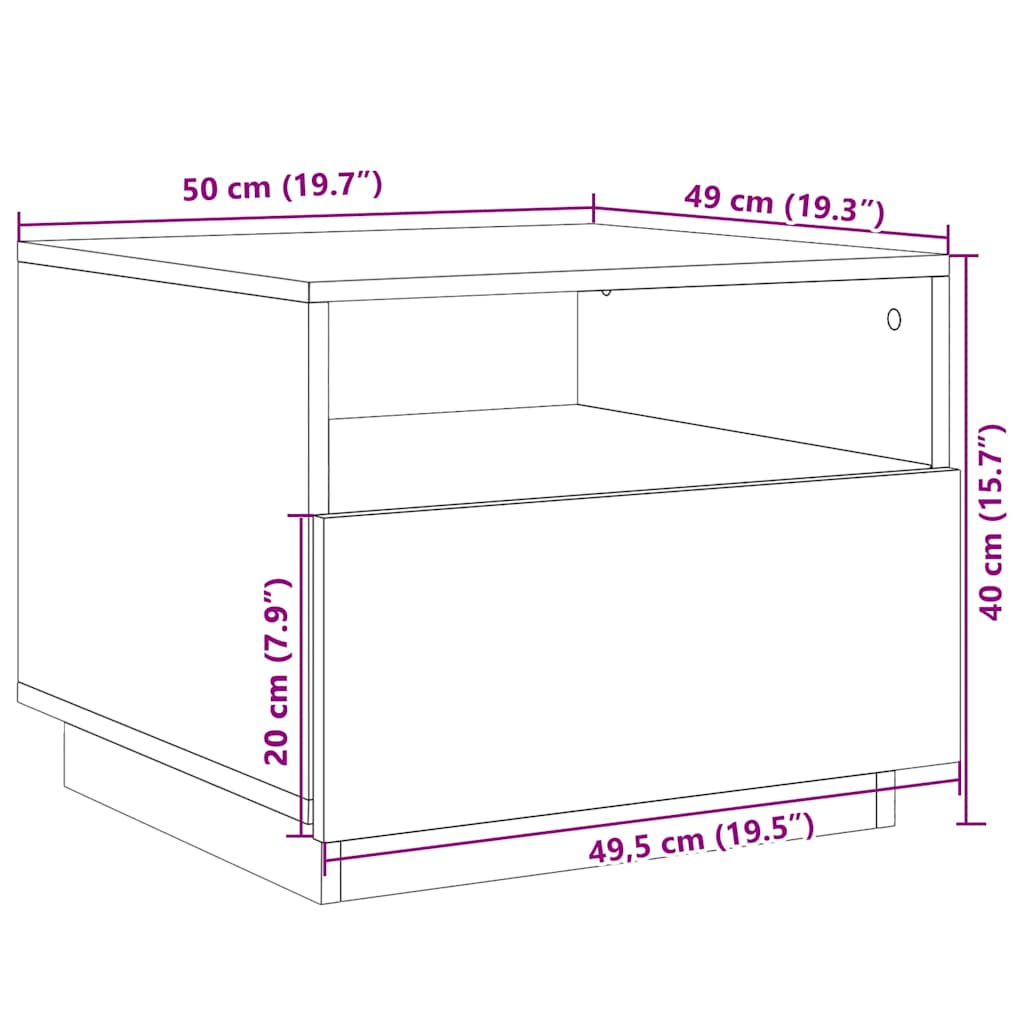 Konferenční stolek s LED osvětlením old wood 50 x 49 x 40 cm - obrázek 15