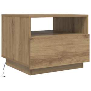 Konferenční stolek s LED osvětlením dub artisan 50 x 49 x 40 cm - obrázek 3
