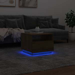 Konferenční stolek s LED osvětlením dub artisan 50 x 49 x 40 cm - obrázek 4