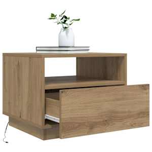 Konferenční stolek s LED osvětlením dub artisan 50 x 49 x 40 cm - obrázek 6
