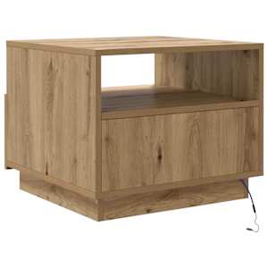 Konferenční stolek s LED osvětlením dub artisan 50 x 49 x 40 cm - obrázek 9