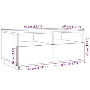 Konferenční stolek s LED osvětlením old wood 90 x 49 x 40 cm - obrázek 15