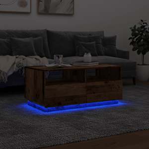 Konferenční stolek s LED osvětlením old wood 90 x 49 x 40 cm - obrázek 5