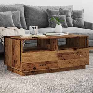 Konferenční stolek s LED osvětlením old wood 90 x 49 x 40 cm - obrázek 1