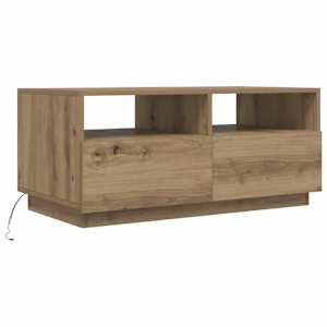 Konferenční stolek s LED osvětlením dub artisan 90 x 49 x 40 cm - obrázek 3