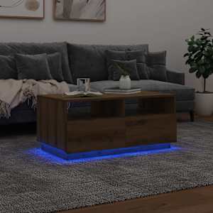 Konferenční stolek s LED osvětlením dub artisan 90 x 49 x 40 cm - obrázek 4