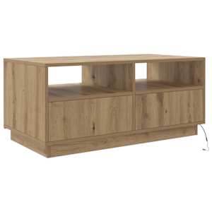 Konferenční stolek s LED osvětlením dub artisan 90 x 49 x 40 cm - obrázek 9