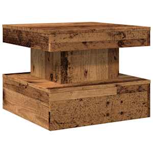 Konferenční stolek s LED osvětlením old wood 50 x 50 x 40 cm - obrázek 3